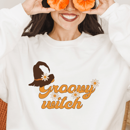 Groovy Witch Retro Floral Sweatshirt