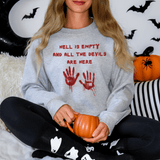 Devils' Descent Blood Handprint Halloween Sweatshirt