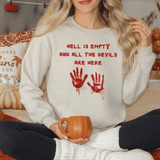 Devils' Descent Blood Handprint Halloween Sweatshirt