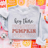 Hey There Pumpkin Outlined Text Sweatshirt