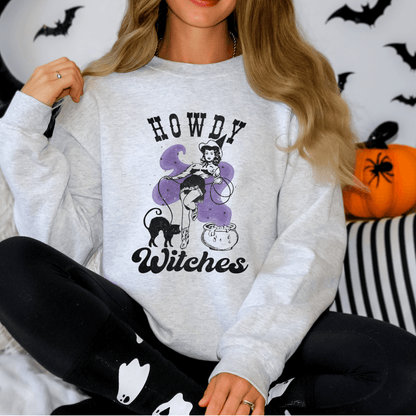 Howdy Witches Western Cowgirl Cauldron Sweatshirt