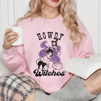 Howdy Witches Western Cowgirl Cauldron Sweatshirt