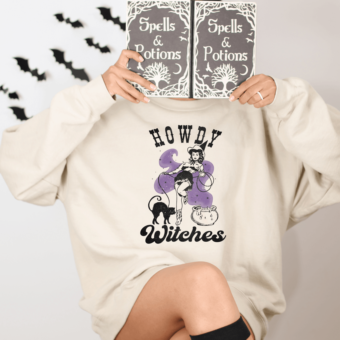 Howdy Witches Western Cowgirl Cauldron Sweatshirt