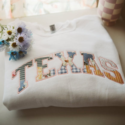 Texas Patchwork Embroidered Sweatshirt