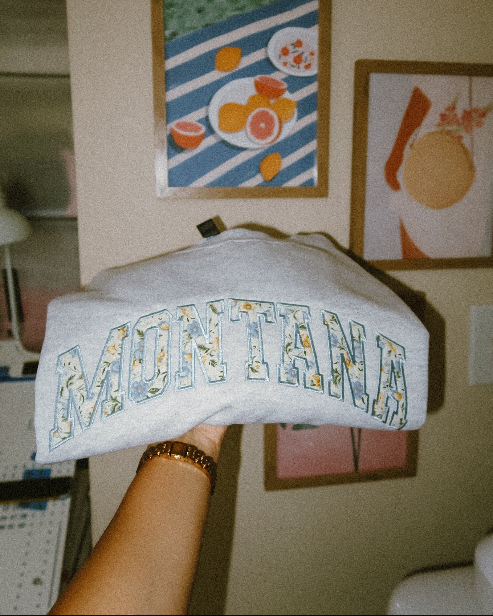 Custom Text Patchwork Embroidered Sweatshirt