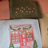 A Very Merry Bookmas Christmas Bookstore Embroidered Sweatshirt or T Shirt