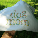 Embroidered Floral Dog Mom Crewneck Pullover
