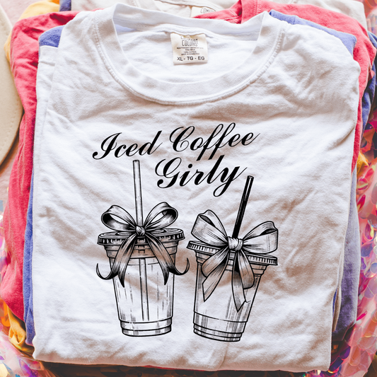 Black Iced Coffee Girly T Shirt