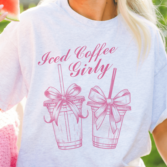 Pink Iced Coffee Girly T Shirt