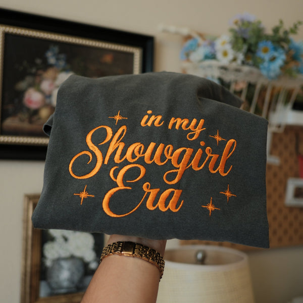 Sparkly In My Showgirl Era Embroidered Crewneck Sweatshirt or T Shirt