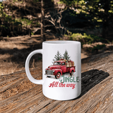 Vintage Red Truck Christmas Holiday 12 oz Ceramic Mug