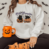 Hello Pumpkin Jack O' Lantern Kittens Halloween White Sweatshirt