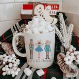 Festive Nutcracker Trio Ceramic Mug Let's Get Crackin Holiday 12 oz Ceramic Mug
