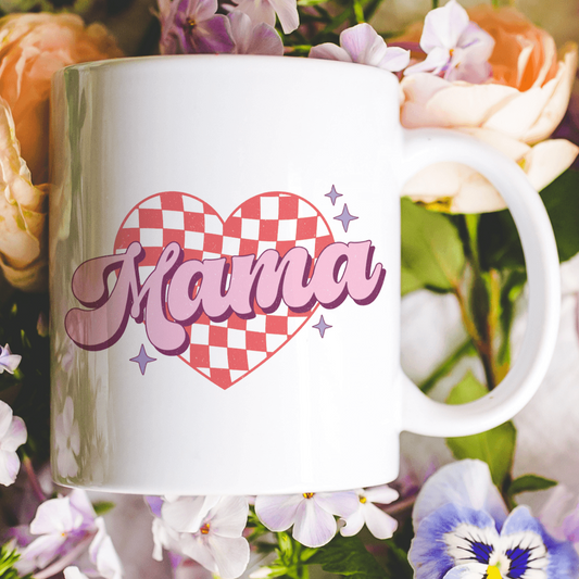 Chic 'Mama' Heart Pattern 12 oz Ceramic Mug