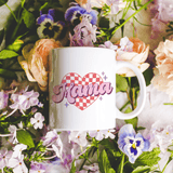 Chic 'Mama' Heart Pattern 12 oz Ceramic Mug