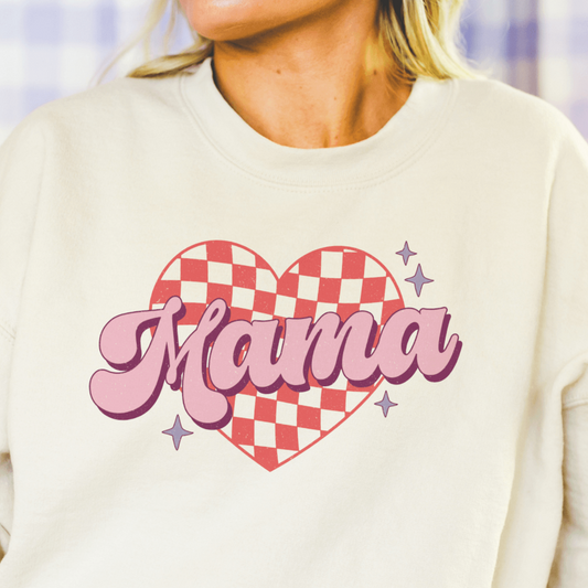 Chic 'Mama' Heart Pattern Sweatshirt