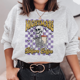 Caffeine Cravings Skeleton 'Nightmare Before Coffee' Sweatshirt