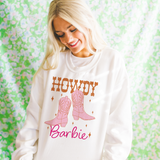 Pink and Orange Distressed Howdy Barbie Western Sweatshirt