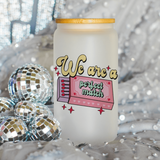 Retro 'We are a perfect match' 13 oz Frosted Libbey Glass Can