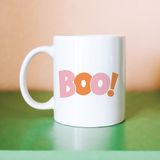 Boo! Bubble Burst Pink and Orange Halloween Mug
