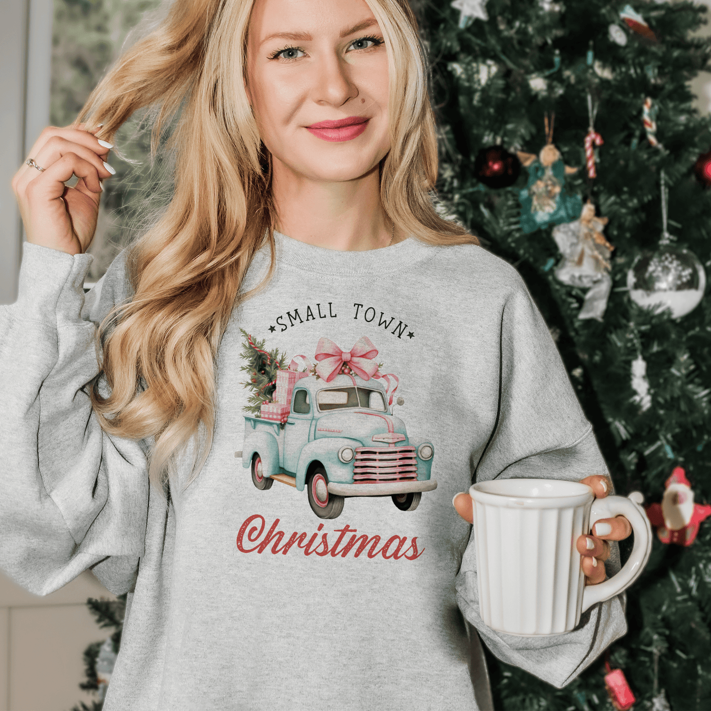 Small Town Christmas Vintage Truck Sweatshirt