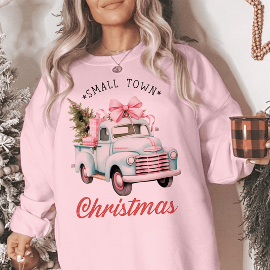 Small Town Christmas Vintage Truck Sweatshirt
