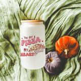 Foodie Love 'You Got a Pizza My Heart' 13 oz Frosted Libbey Glass Can