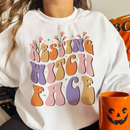 Resting Witch Face Bubble Letter Sweatshirt