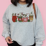 Cozy Festive Coffee Cups Sweatshirt