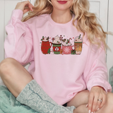 Cozy Festive Coffee Cups Sweatshirt