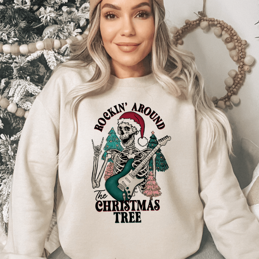 Rockin' Skeleton Christmas Sweatshirt