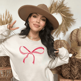 Girly Pink Single Bow Sweatshirt