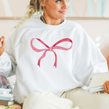 Girly Pink Single Bow Sweatshirt