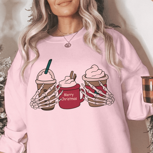 Christmas Skeleton Frap Delight Sweatshirt