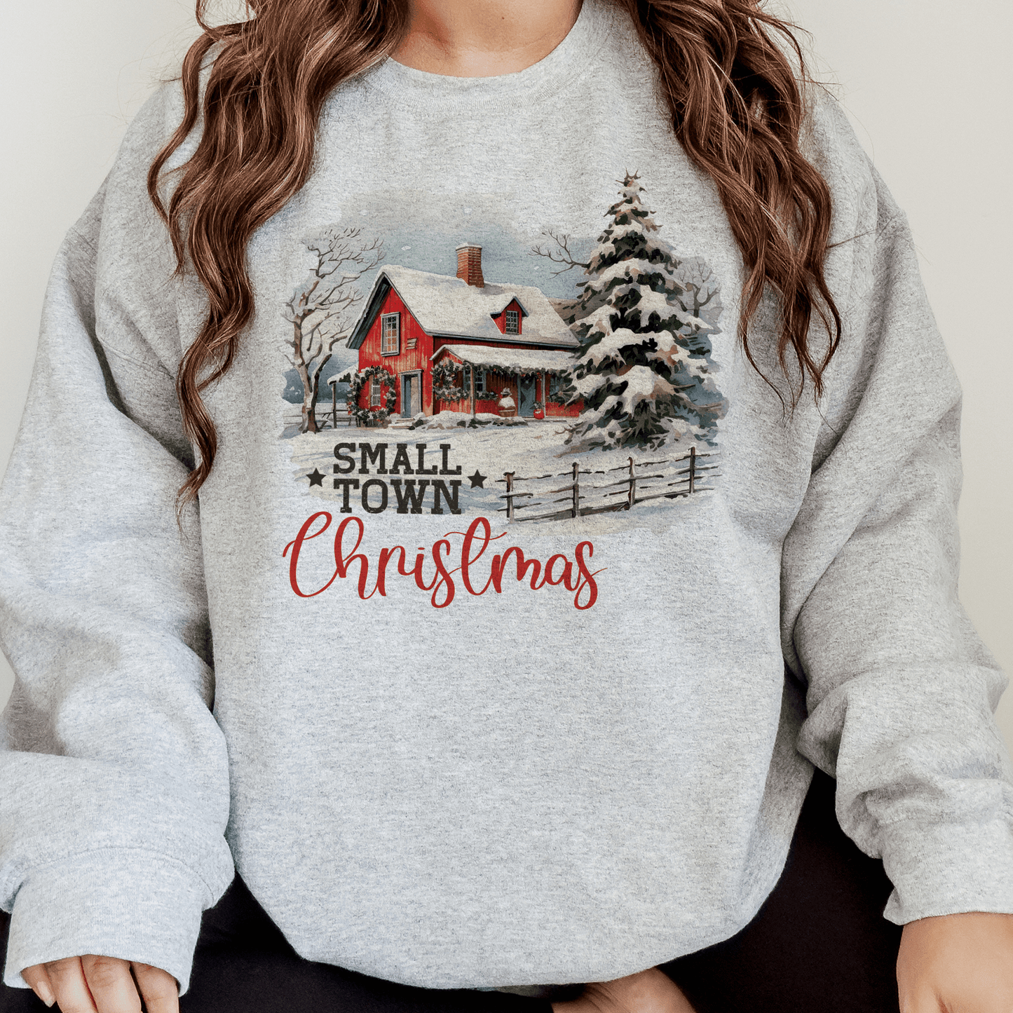 Small Town Christmas Winter Scene Sweatshirt