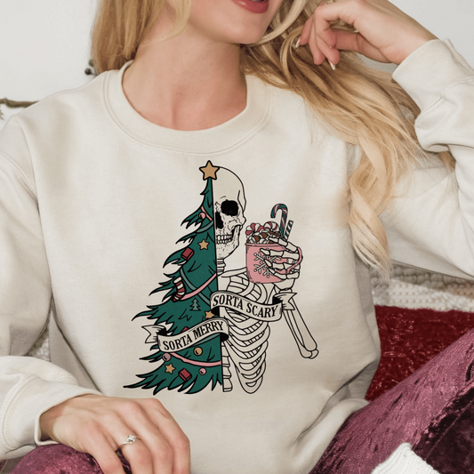 Sorta Scary, Sorta Merry Skeleton Sweatshirt