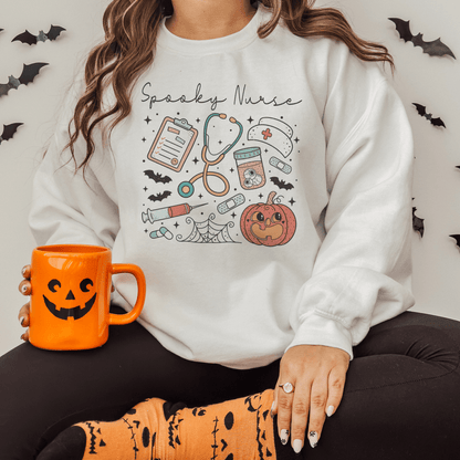 Spooky Nurse Haunted Healthcare Sweatshirt