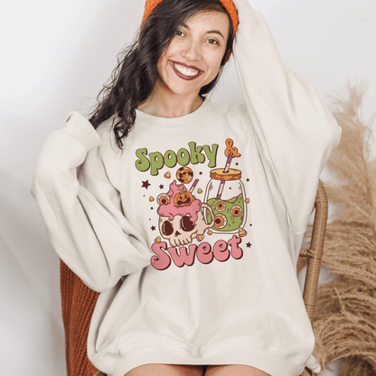 Spooky and Sweet Skeleton Mug Sweatshirt