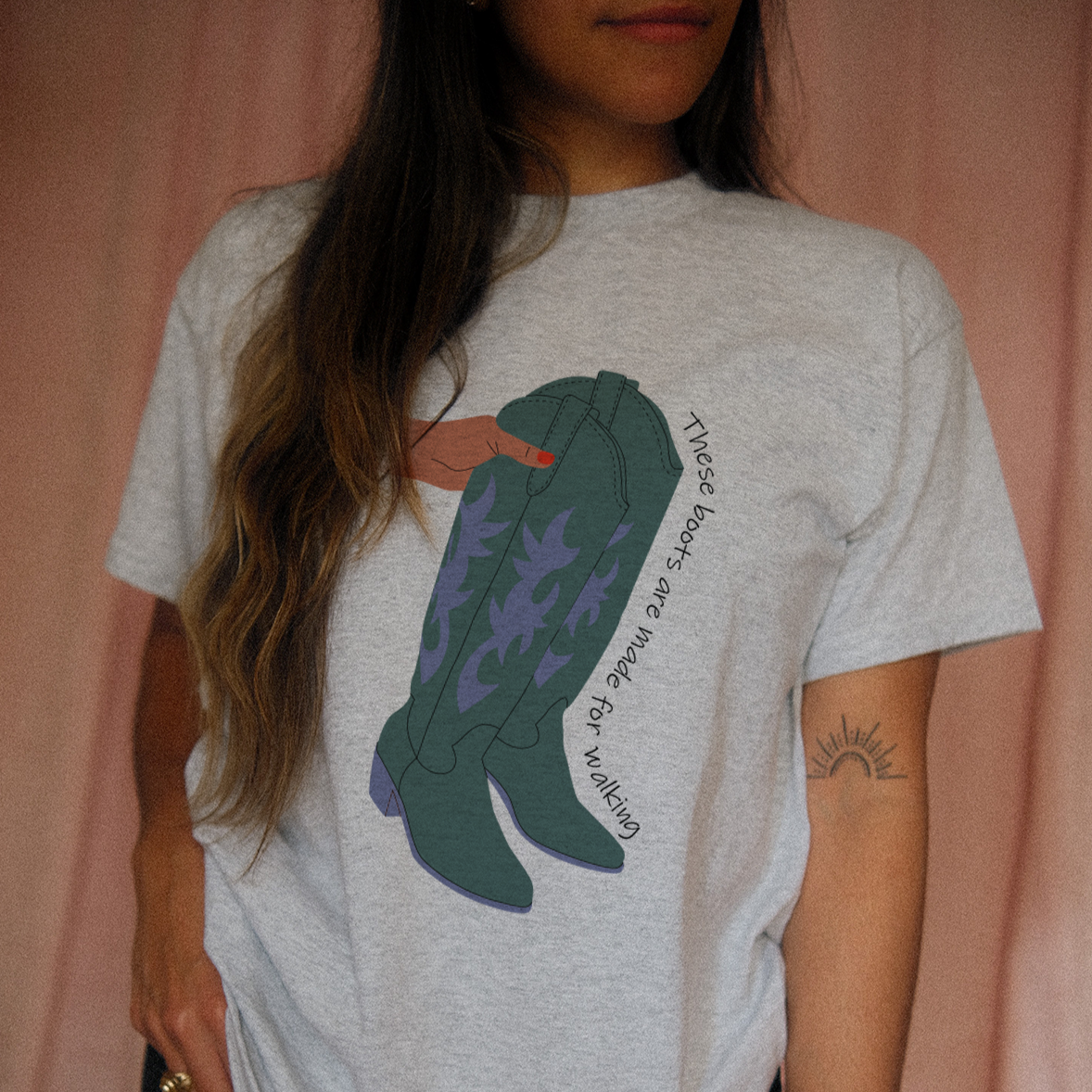 Purple and Teal Boots T Shirt