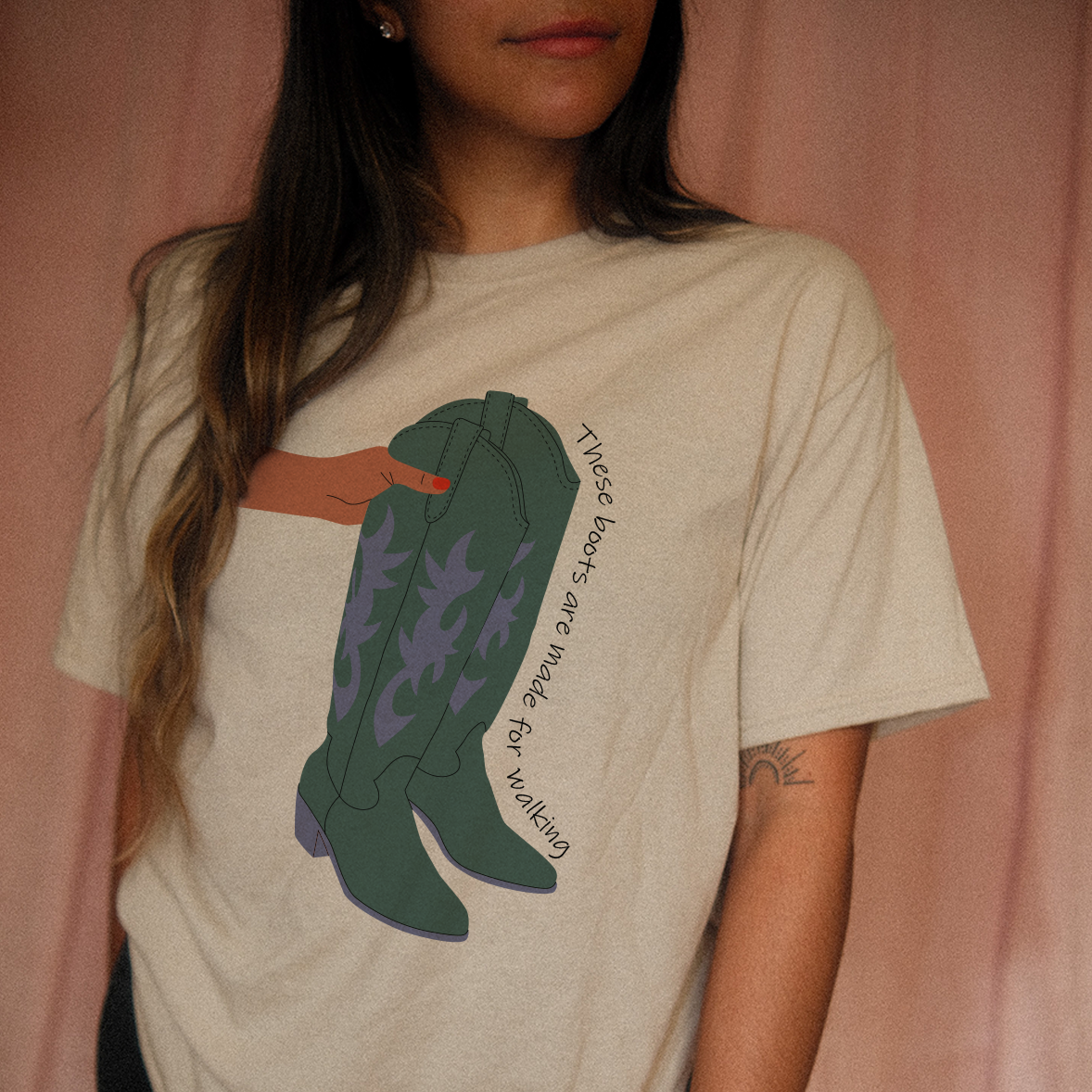 Purple and Teal Boots T Shirt