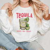 Humorous 'Tequila: Cheaper Than Therapy' Sweatshirt