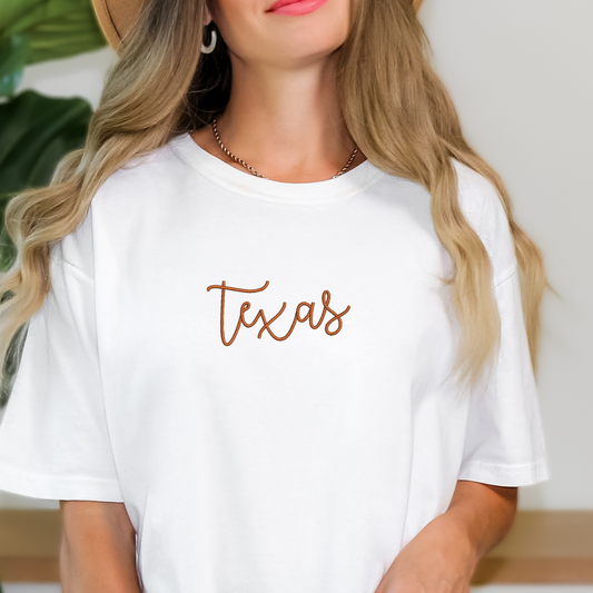 Embroidered Texas Comfort Colors T Shirt