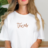 Embroidered Texas Comfort Colors T Shirt