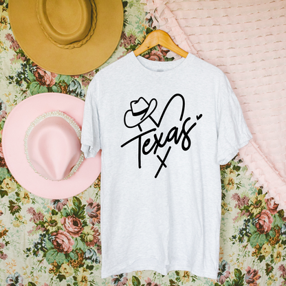 Texas Cowgirl heart and Hat T Shirt