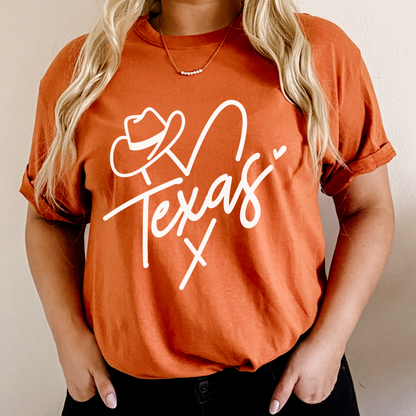 Texas Cowgirl heart and Hat T Shirt