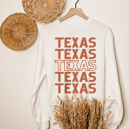Burnt Orange Texas Solid and Outline Sweatshirt