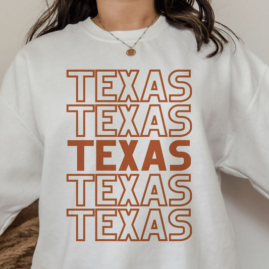 Burnt Orange Texas Outline Sweatshirt