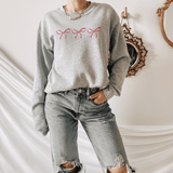 Girly Pink Triple Bow Sweatshirt
