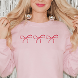 Girly Pink Triple Bow Sweatshirt