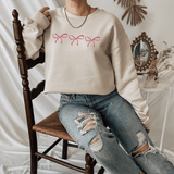 Girly Pink Triple Bow Sweatshirt